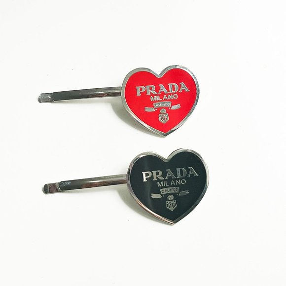 Prada Accessories Prada Heart Hair Barrette Red Or Black Poshmark